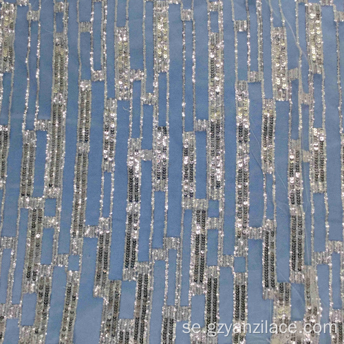 Stripe Crystal Sequin Embroidery Spets